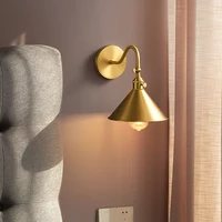 Nordic wabi-sabi all copper wall lamp modern minimalist cafe study living room bedroom bedside bathroom aisle wall lamp