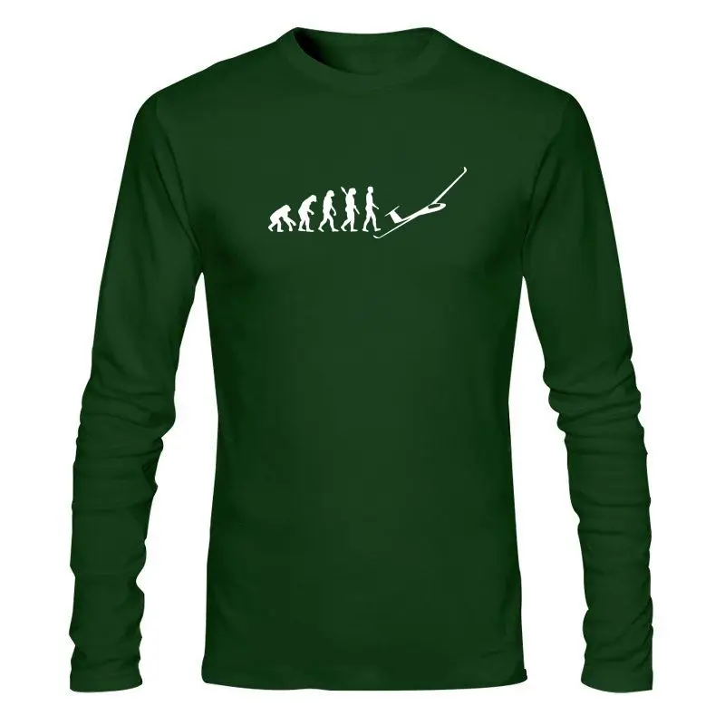 

Мужская одежда, новый мужской фирменный дизайн, Приталенная футболка с круглым вырезом, планер, эволюция, Забавный планер, Авиатор, параплан...