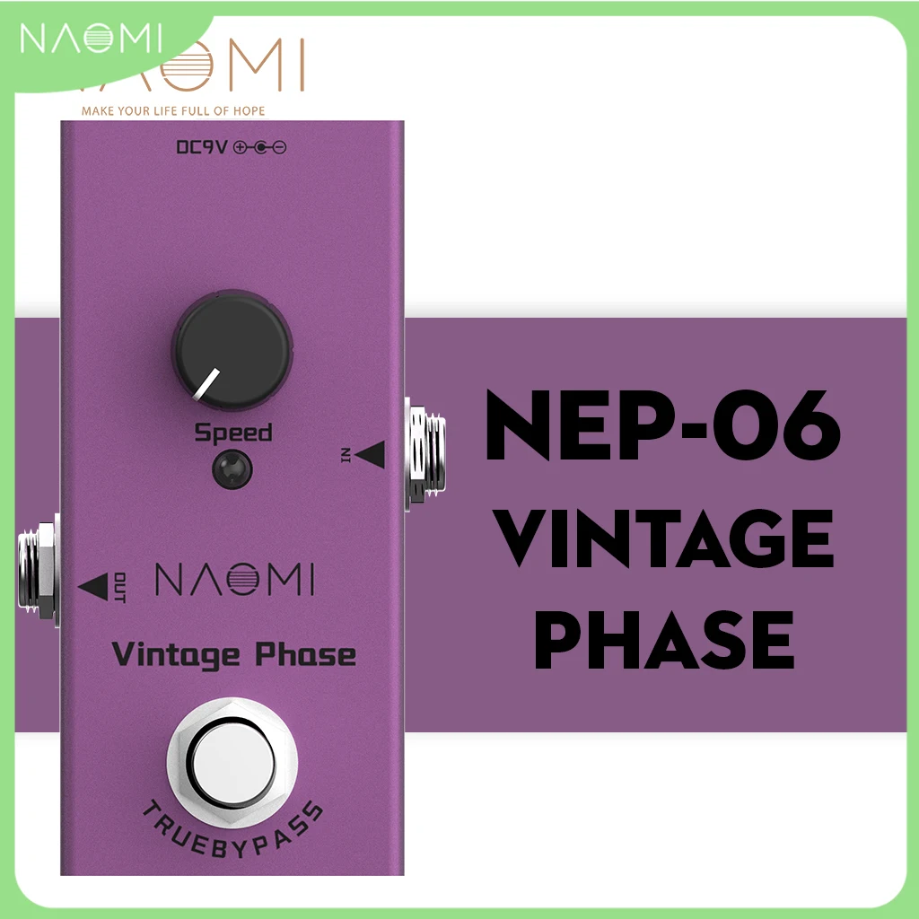 

NAOMI Vintage Guitar Effect Pedal Single Mini Phase DC 9V Speed Knob NEP-06 Electric Guitar Effect Pedal