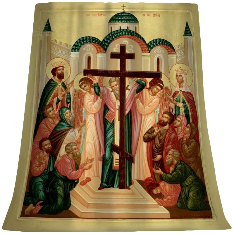 Фланелевое Одеяло с изображением священного Креста иконы святого Константина и Елены Семейные святые от Ho Me Lili для использования в поездках