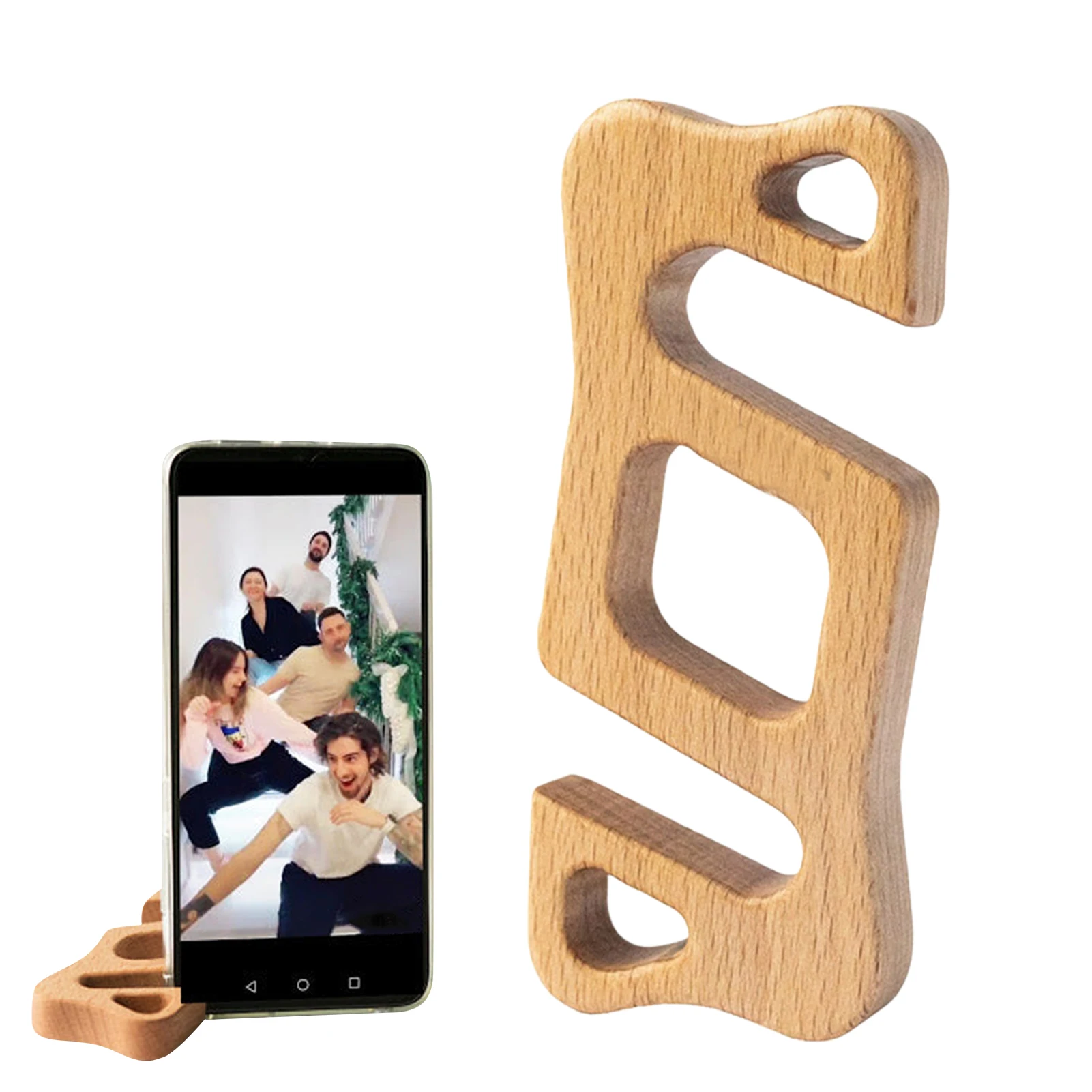 

Creative Phone Stand Wooden Cell Phone Holder Desktop Cell Phone Stander Universal Phone Stand Holder Double Groove Design Desk