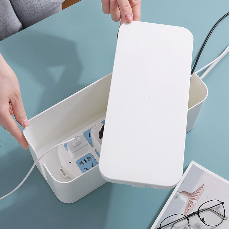 

Charger Wire Management Cable Storage Box Power Strip Wire Case Anti Dust Charger Socket Organizer Network Line Storage Bin