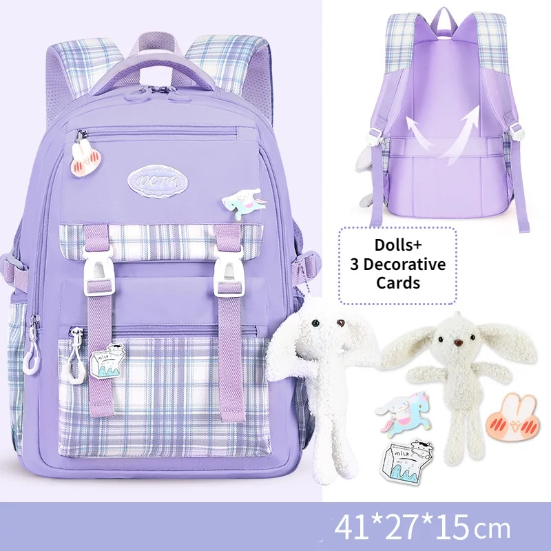 6-14 Years Old Children Girls Princess Sweet Large Fashion Backpacks New College Students School Tutorial Bags with Pendant Hot