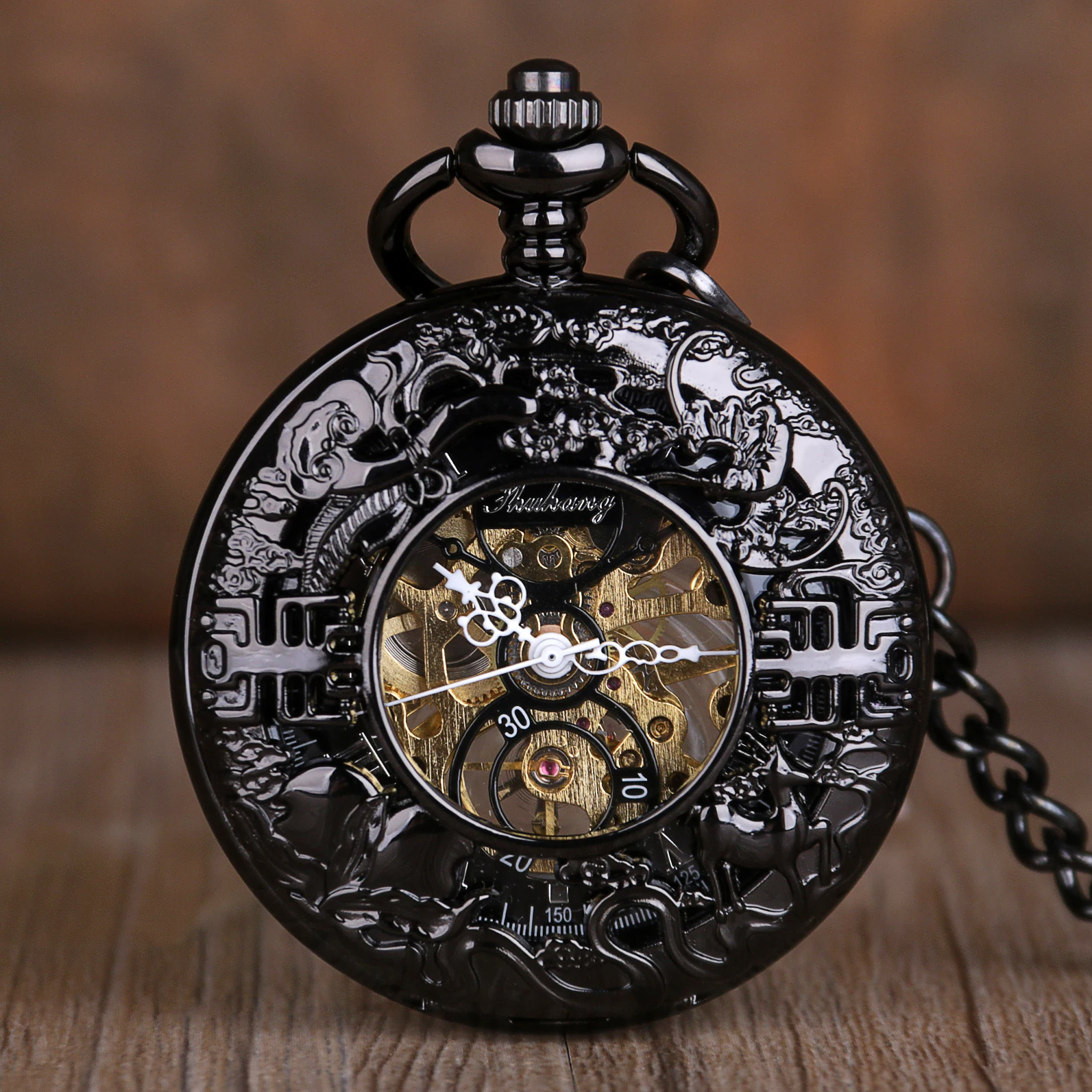 Vintage Flip Mechanical Pocket Watch Roman Numerals Display With Chain Pendant Men's Ladies Popular Gifts