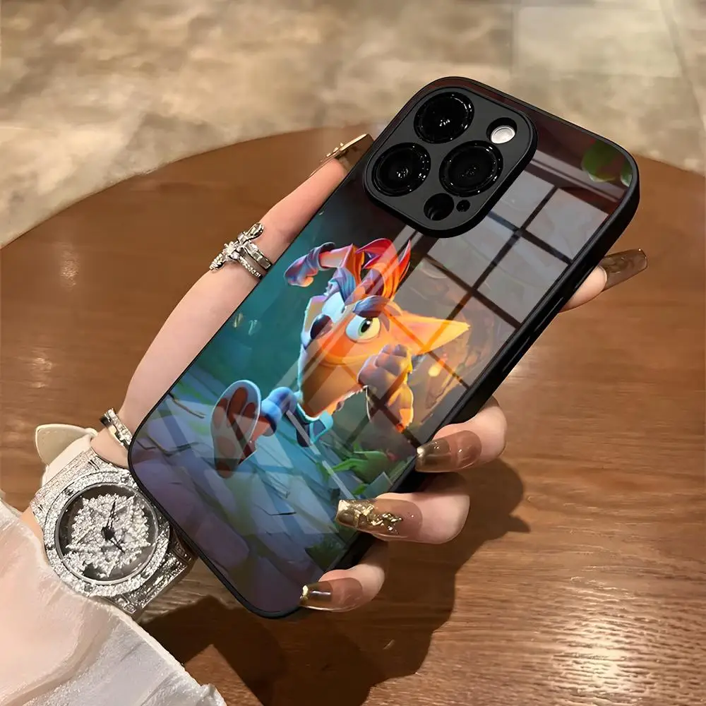 Prime Crash Bandicoot Phone Case For IPhone 15 Pro Max 14 12 16 11 13 Mini X XR XS 8 7 Plus SE Tempered Glass Back Cover