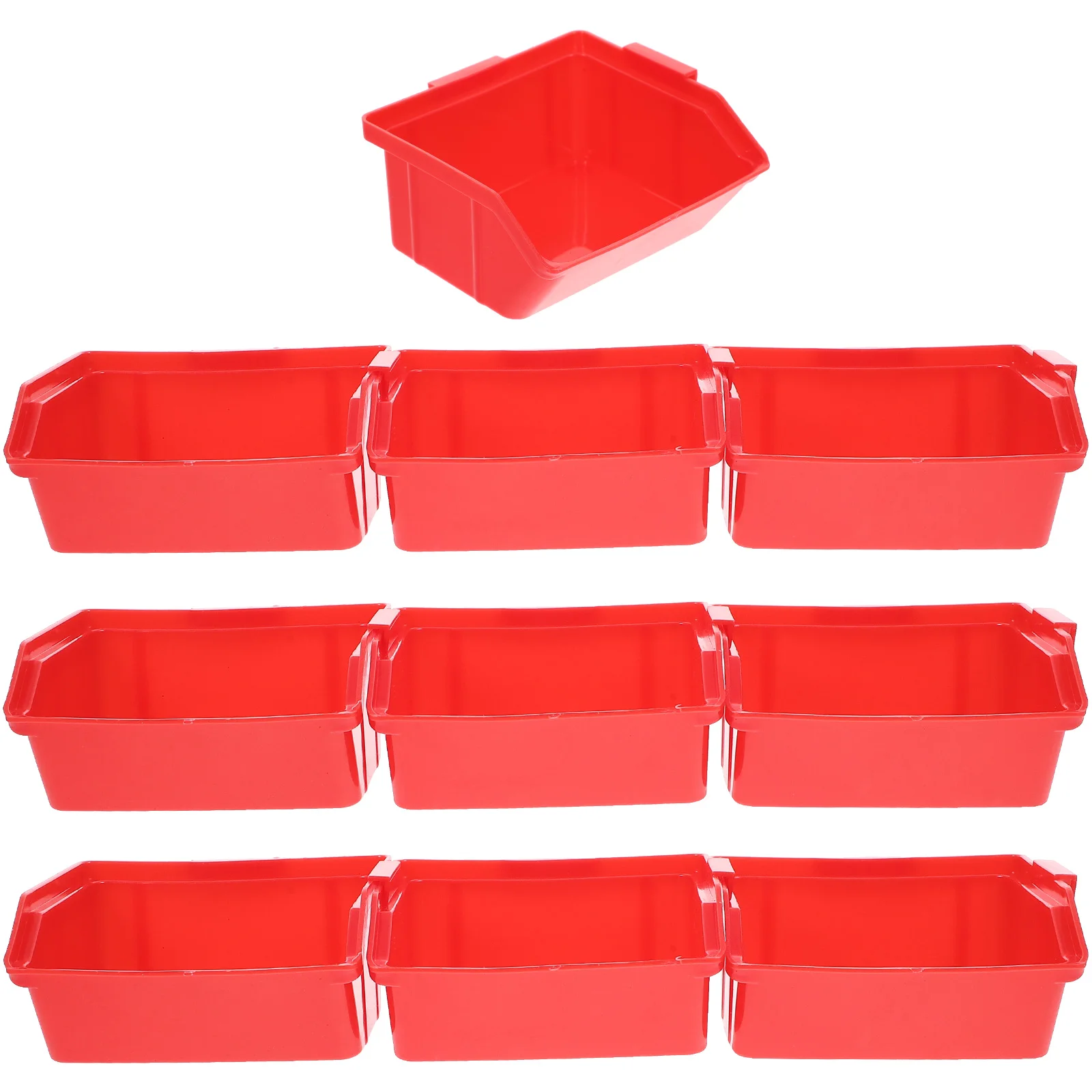 

Storage Bin Hanging Stacking Containers, 10PCS Garage Storage Bins Stackable Heavy Duty for Tools School Office Toys, Red