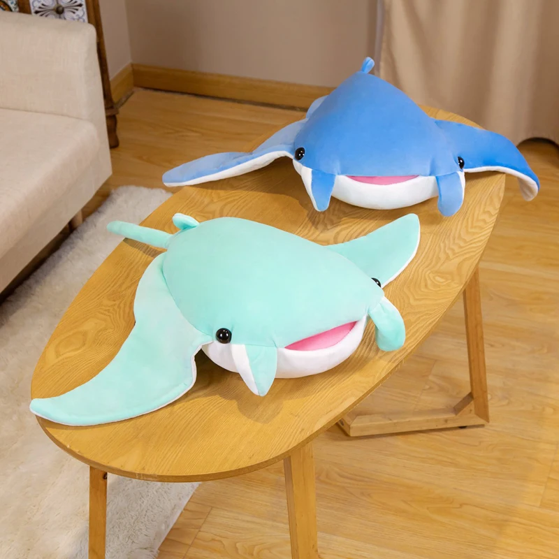 

Cartoon Plush Devil Fish Sleeping Pillows Soft Plush Animals Manta Rays Cushion Sofa Decor Cartoon Rajiformes Toys for Children