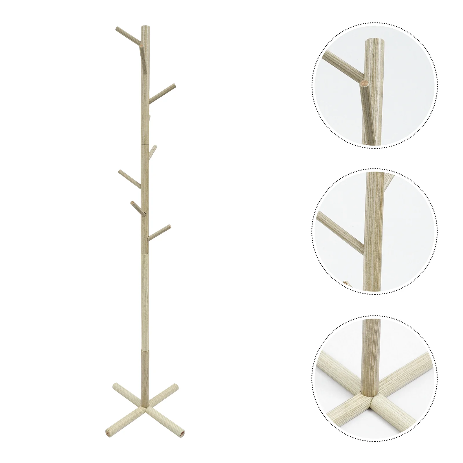 

Wooden Coat Hat Stand Removable Hanger Rack Bags Clothes Organizing Rack