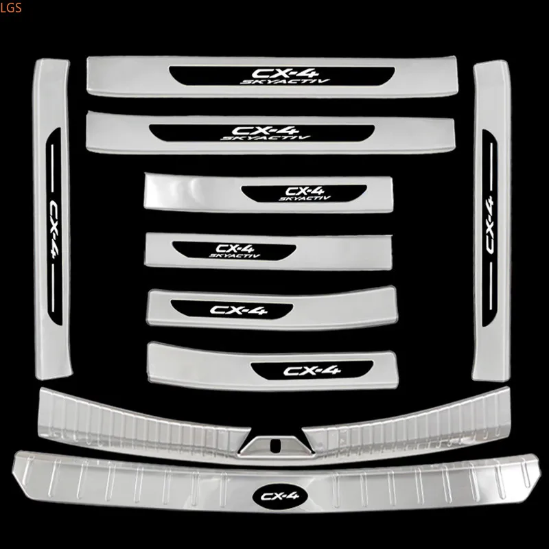 

Для Mazda Cx-4 2020 Высококачественная пороговая планка из нержавеющей стали, защита багажника, защита от царапин, Стайлинг автомобиля, протектор ...