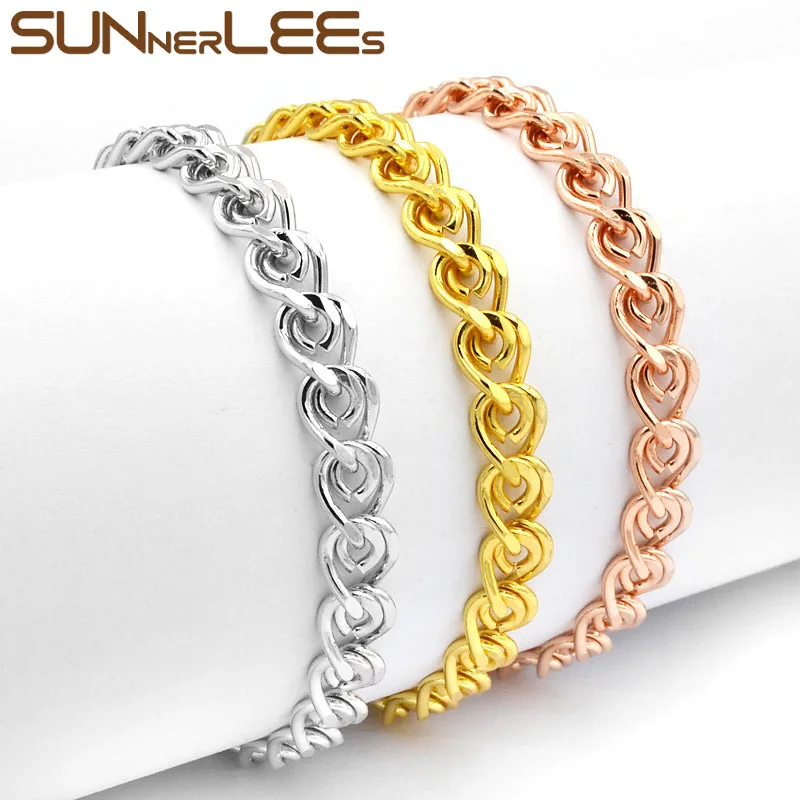 SUNNERLEES Модные Ювелирные изделия Белый Розовый золотой цвет браслет 6 мм Улитка