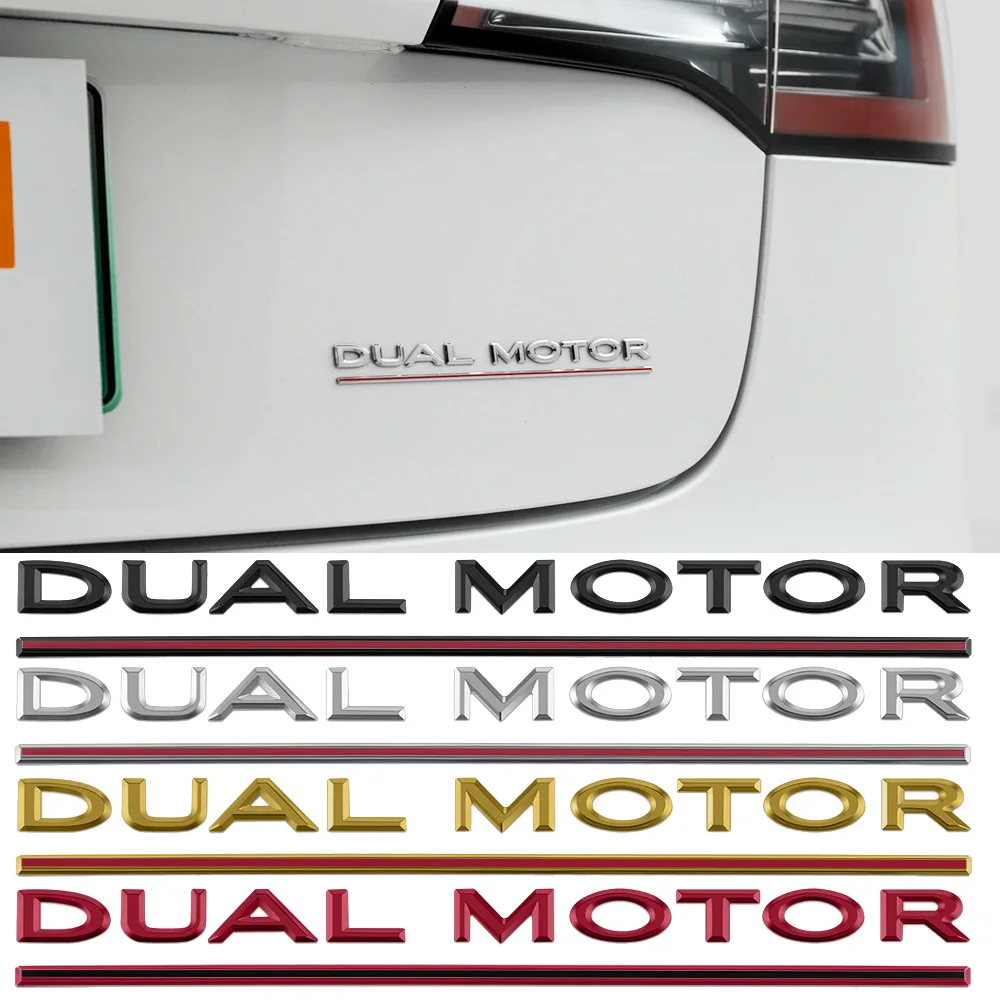 

3D Logo Emblem Badge Dual Motor Sticker SPACEX For Tesla Model X Y S 3 Car Body Trunk Decoration Exterior Accessories Styling