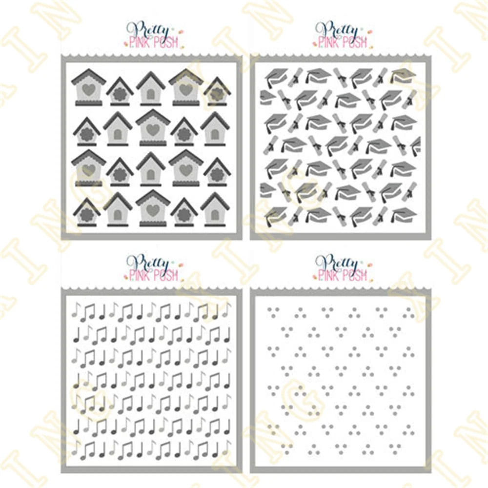 

Free Shipping Birdhouses Music Layering Stencils Painting DIY Scrapbook Coloring Embossing Paper Card Album Decorative Template
