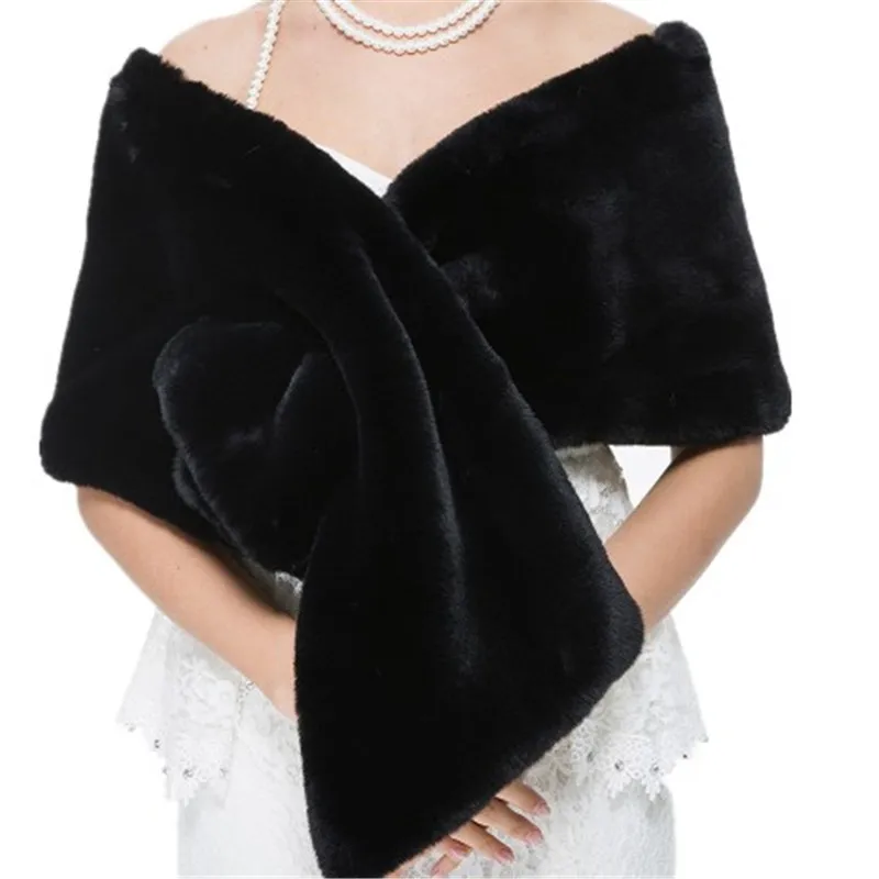 Свадебная шаль Qearlstar из искусственного меха Роскошные зимние накидки куртки