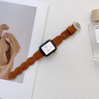 leather woven strap correa iwatch series 7654 se vintage strap for apple watchband 41mm 45mm 42mm 44mm 38mm 40mm bracelet strap