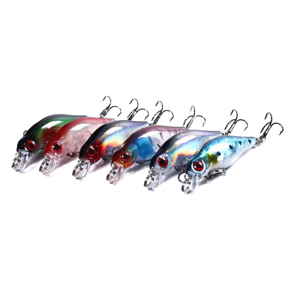 

6pcs Minnow Fishing Lures 5cm 2.7g Mini Crankbait Wobbler Perch Isca Artificial Hard Bait Pike Carp Bass Swimbait Pesca