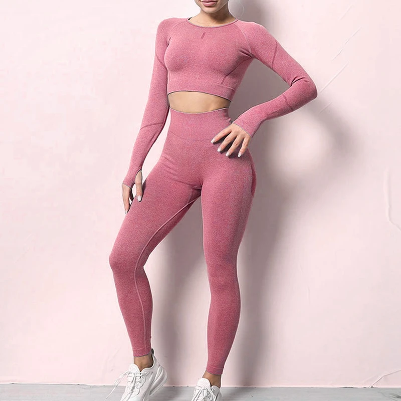

Women's Yoga Wear High Waist Fitness Pants Women's Tight Long Sleeve Sports Suit