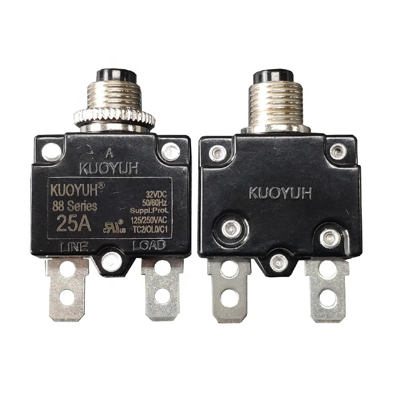 

KUO YUH 88 BMR 25A SERIES restorable switch over-current protector Manual reset switch CIRCUIT BREAKER