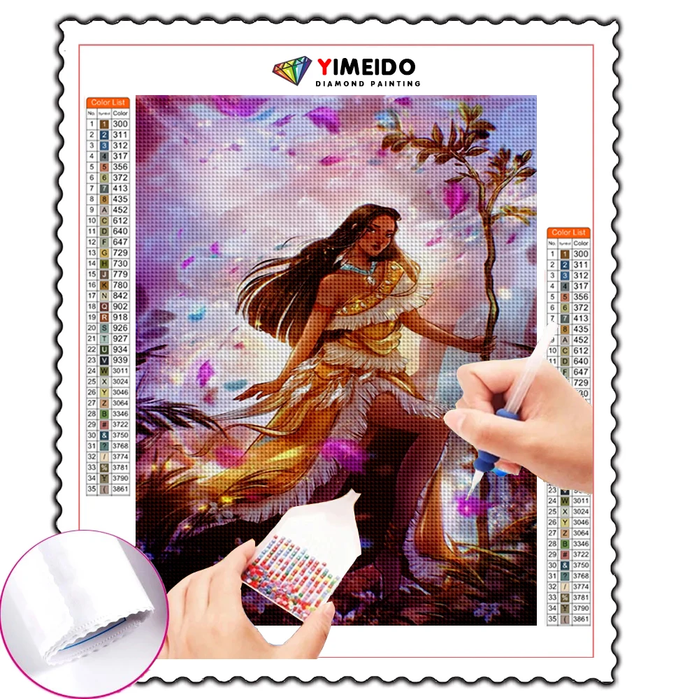 

YIMEIDO 5D DIY Диснеевские принцессы Алмазный рисунок мультяшная девушка мультяшная Элиса вышивка Детская мозаика ручной работы фото домашний Декор подарок