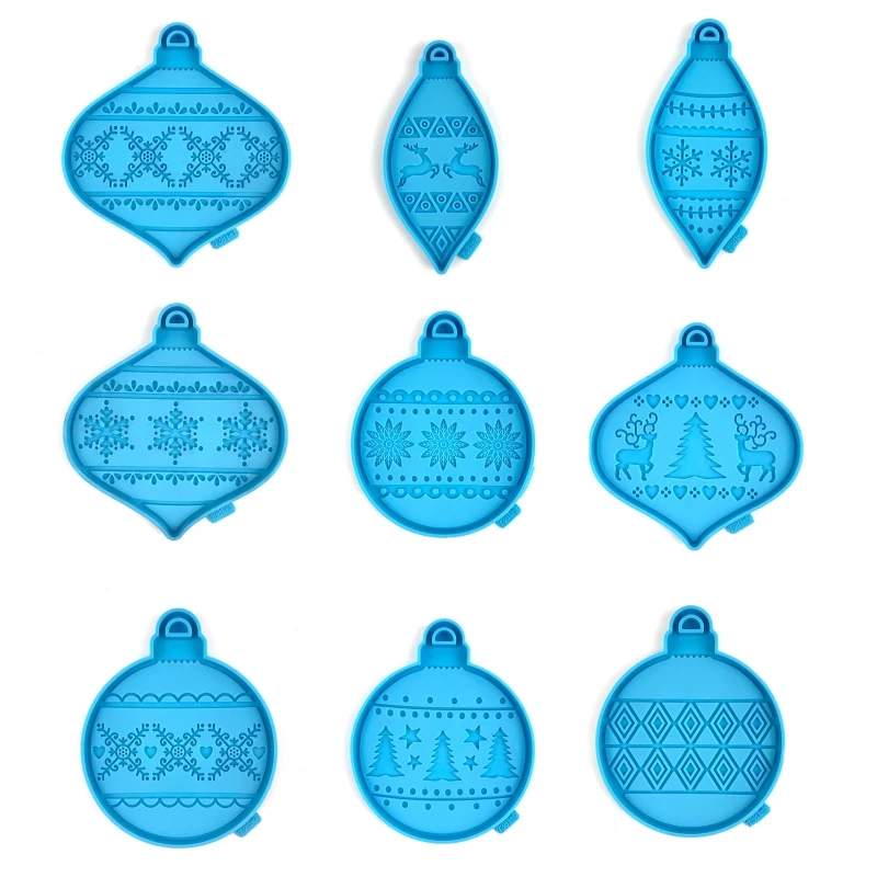 

M2EA Glossy Pendant Resin Molds Christmas Keychain Silicone Mold for Home Decorations