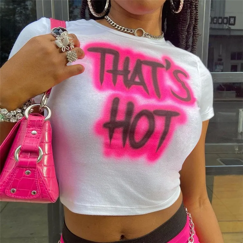 

Кроп-Топ женский в стиле Харадзюку С надписью и принтом