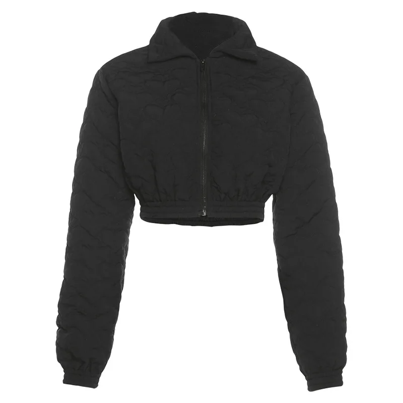 New 2021 Autumn Women's Clothing Style European and American Street Hipster Personality Full-print Love Short Padded Jacket