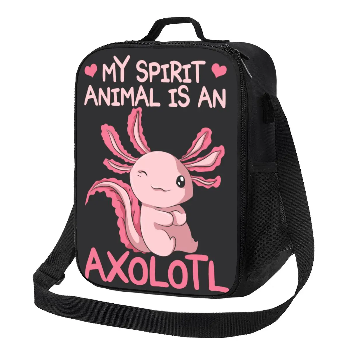 

My Spirit Animal Is An Axolotl Portable Lunch Box Women Salamander Animal Thermal Cooler Food Insulated Lunch Bag School Student
