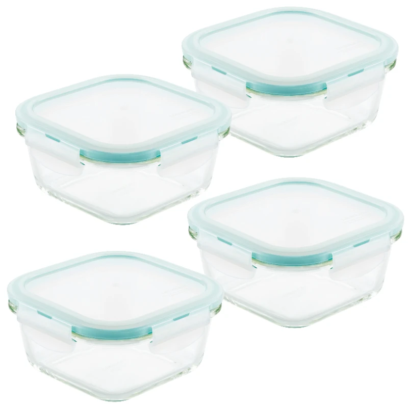

Purely Better Glass Square Food Storage Containers, 17-Ounce, Set of 4