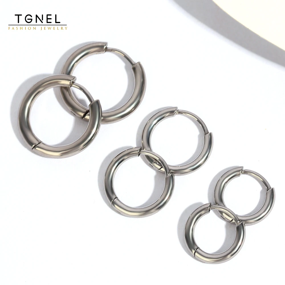 TGNEL серьги-кольца для мужчин и женщин G23 титановые гипоаллергенные