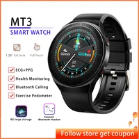 bluetooth call smartwatch mt3 smart watch women mens wristwatch clock sleep monitor fitness bracelet with 8g storage capacity