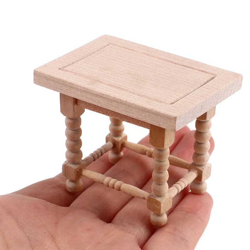 

1:12 Dollhouse Mini Teatable Coffee Table European Style Stools Furniture Accessories For Doll House Decor Pretend Play Toys