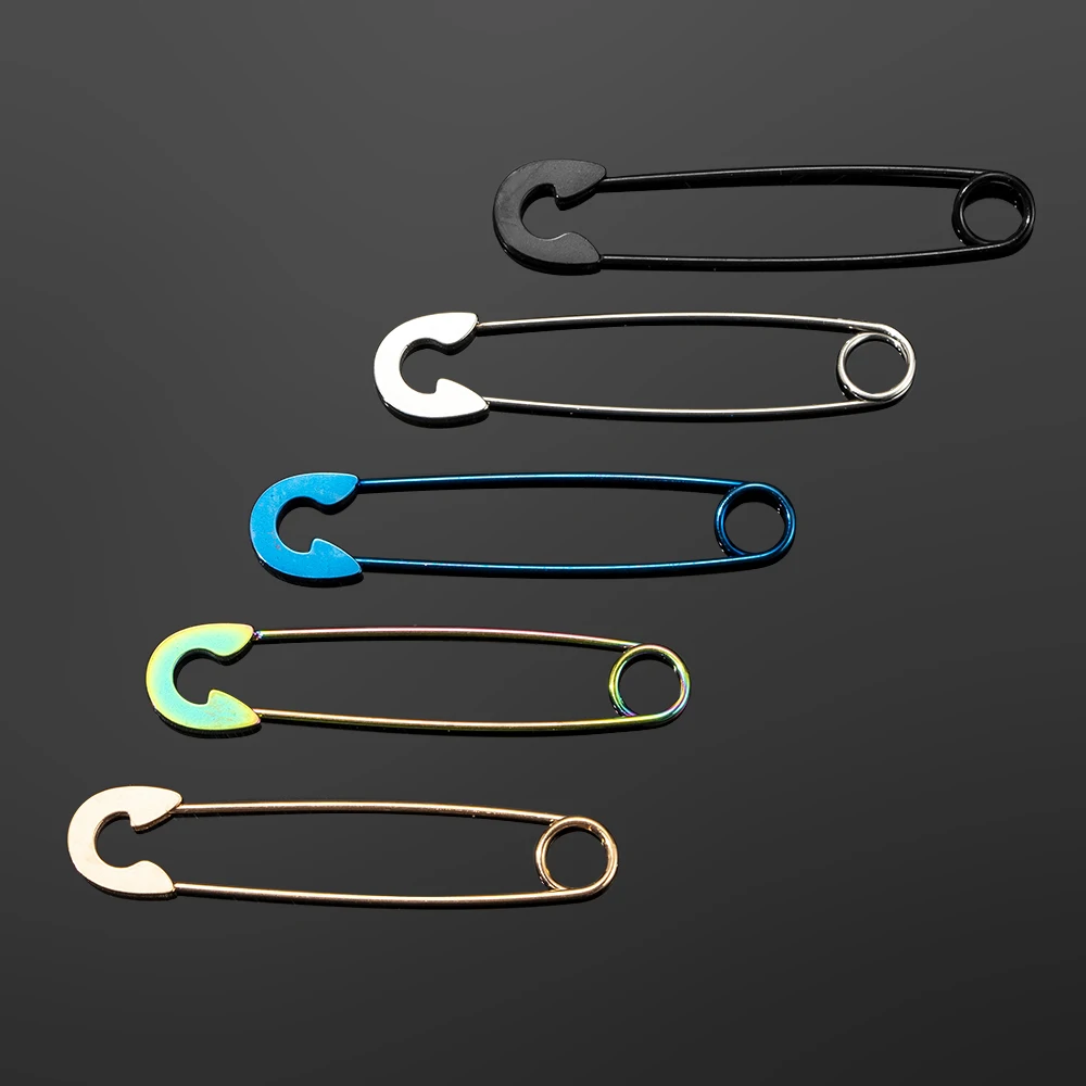 

2Pcs Men and Women Safety Pin Long Punk Stud Earrings Stainless Steel Personality Creative Street Pop Gothic Jewelry 2022