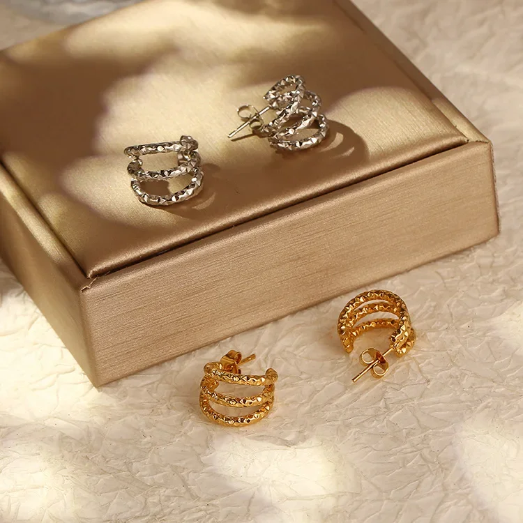 Showfay простые шикарные серьги-кольца из нержавеющей стали золотого цвета для