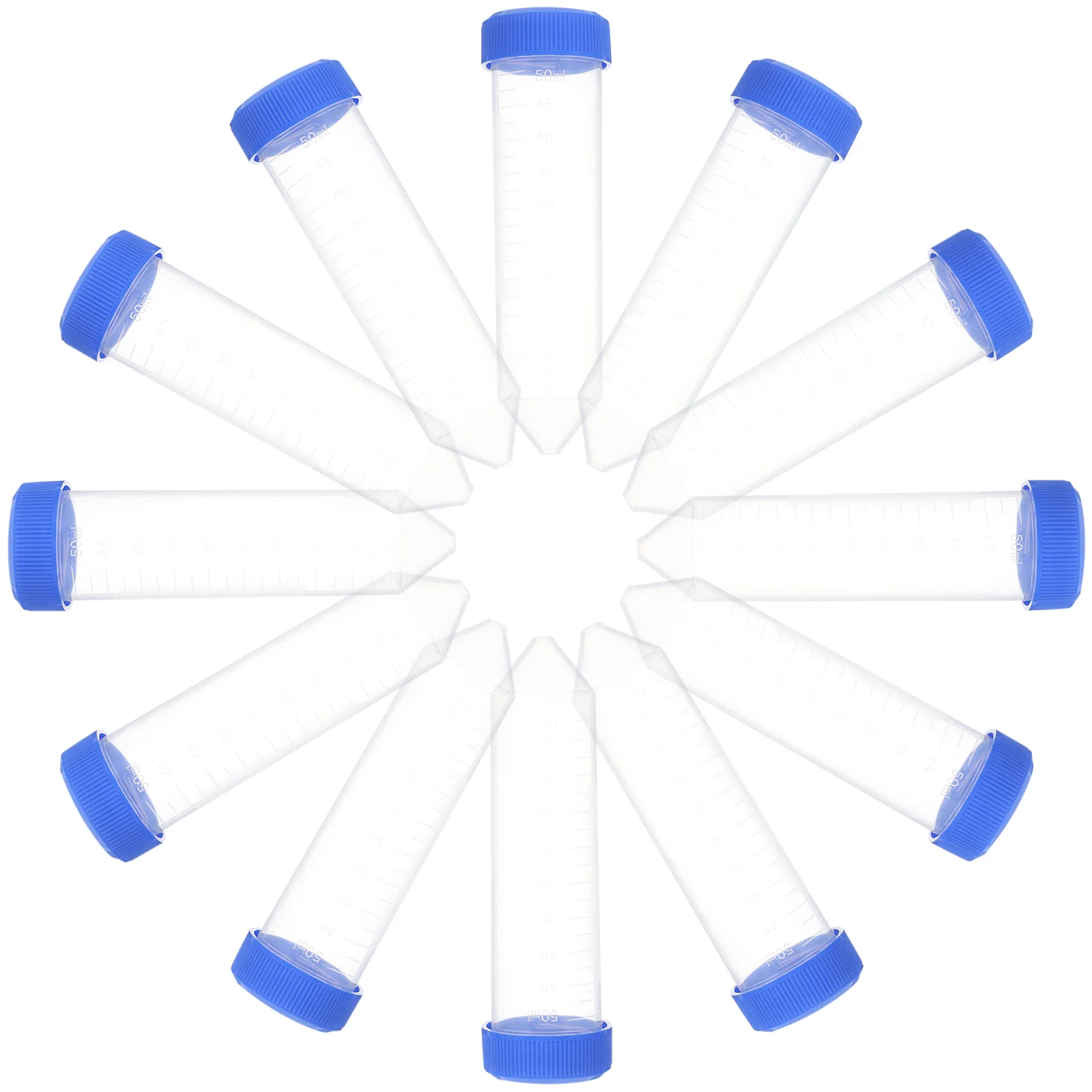 

Conical Centrifuge Tubes 50mL- 25 Polypropylene Centrifuge Tube with Attached Blue Flat Screw Cap- Graduated and Write Marks
