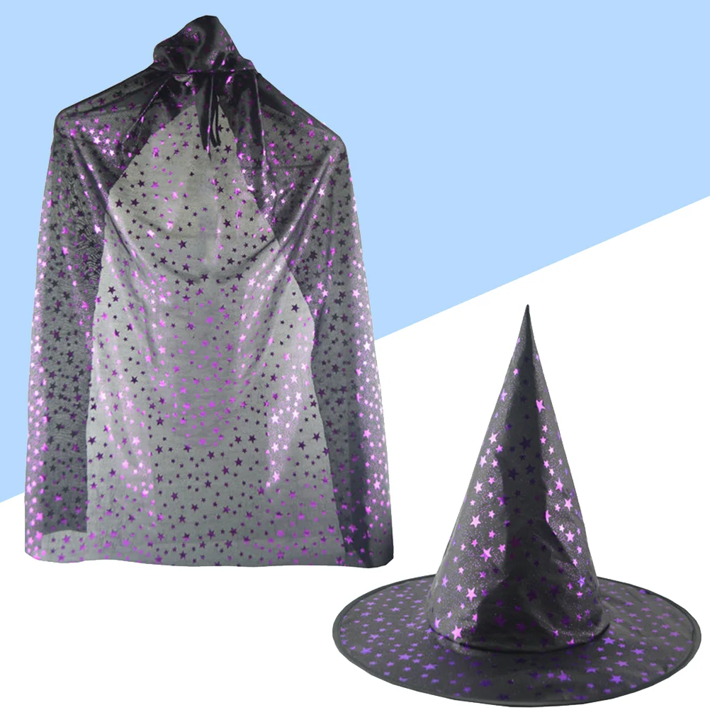 

Witch Cape Cloak with Hat Party Clothing Witch Cloak for Children Cloak with Hat Set