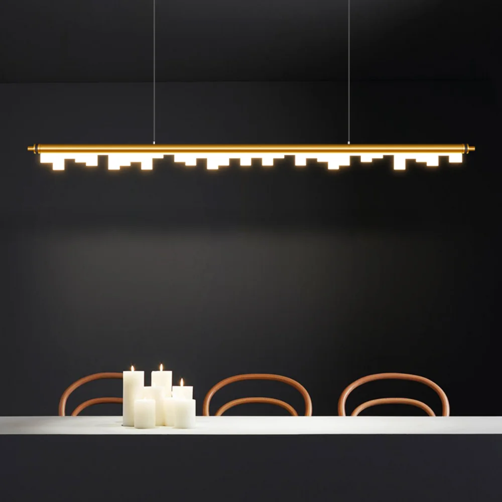 

Nordic minimalist dining room chandelier modern minimalist creative personality long dining table dining room bar table lamp