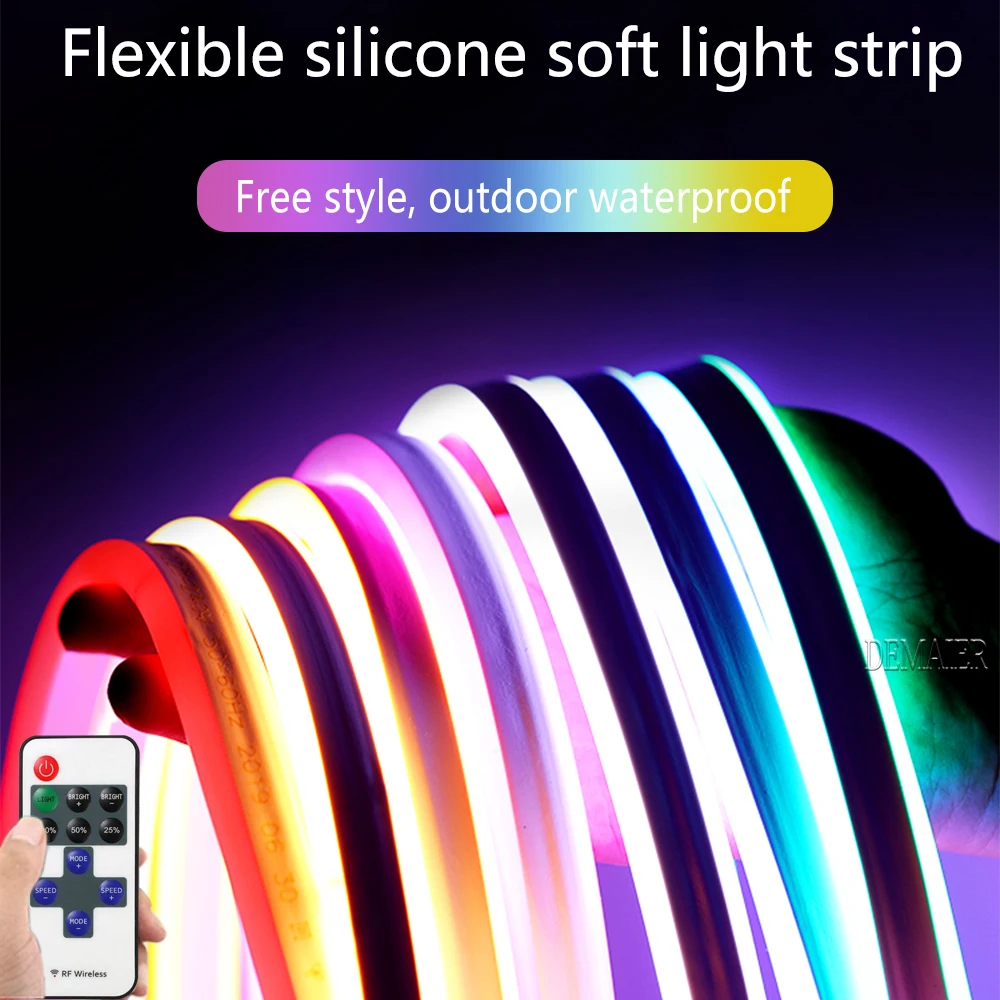 6mm Schmale Neon licht 12V LED Streifen SMD 2835 120LEDs/M  IP67Waterproof DIY soft light bar shape  Dekoration  Weiß/Warm Blau