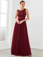 elegant evening dresses long a line sleeveless o neck floor length gown 2022 ever pretty of lace simple bridesmaid women dress