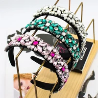 3 styles baroque headband pink greeen hairbands for women crystal rhinestone hairband hair accessories for girls hair accessori