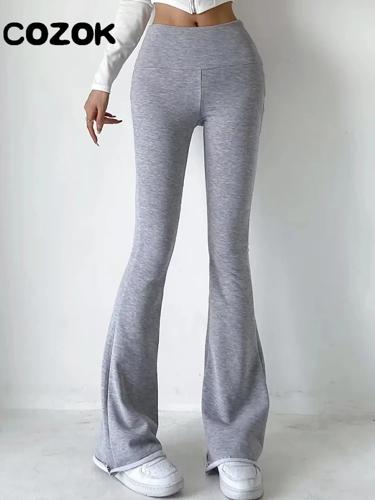 

Брюки-клеш Женские эластичные с высокой талией, на молнии сбоку