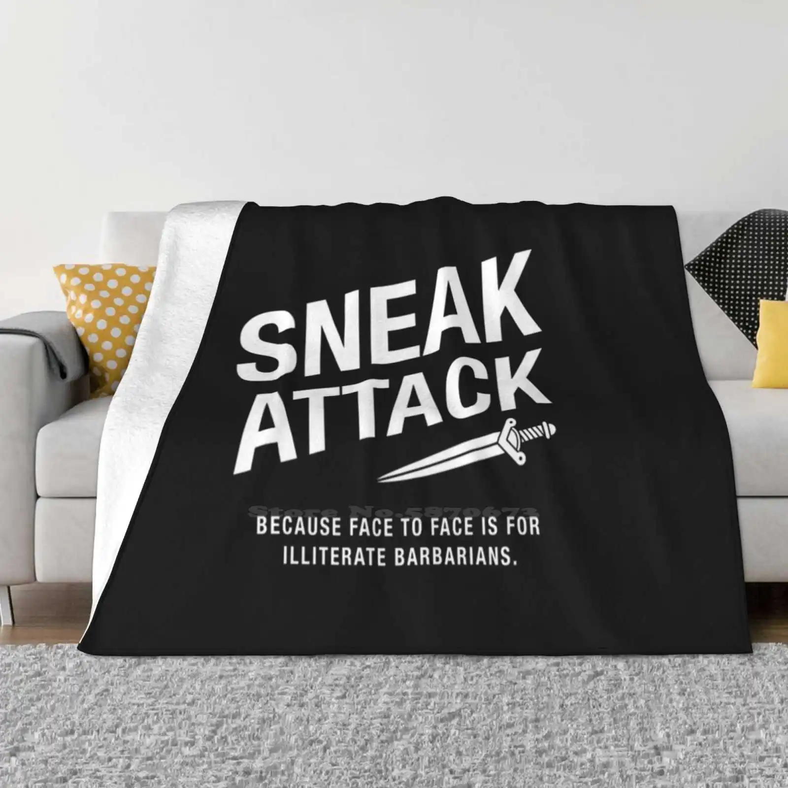 Rogue Sneak Attack Illiterate Barbarians Gaming Trend Стиль Забавное модное мягкое одеяло Dnd D And Pathfinder Rogues
