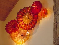 modern home decoration month blown murano glass wall art flowers plates