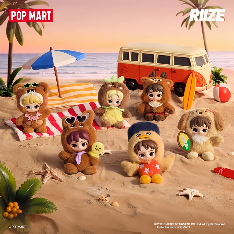 Фото Новый оригинальный POP MART RIIZE Fluffy Buddies Series: милые плюшевые брелоки-сюрпризы в закрытой упаковке, модные игрушки-подвески, подарок для коллекционеров. №3