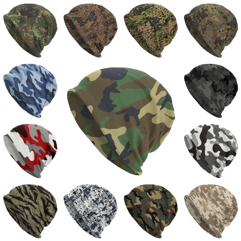 

Luxury Army Camo Camouflage Bonnet Hats Beanie Knitting Hat Men Women Unisex Warm Winter Military Tactical Skullies Beanies Caps