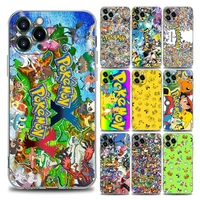 japan pokemon ocket monster clear phone case for iphone 11 12 13 pro max 7 8 se xr xs max 5 5s 6 6s plus soft silicone