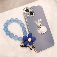 pendant finger buckle anti lost frosted chain landyard klein blue new female pendant mobile phone lanyard wrist short silicone