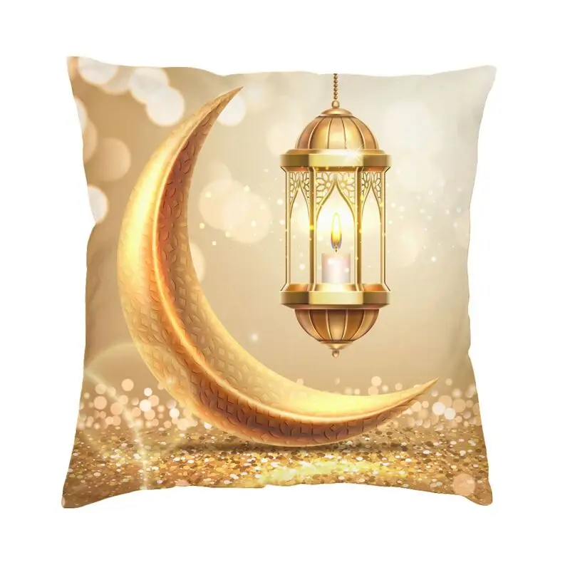 

Ramadan Kareem Square Throw Pillow Case Home Decorative Islamic Muslim Eid Mubarak Cushion Cover for Living Room Sofa Pillowcase