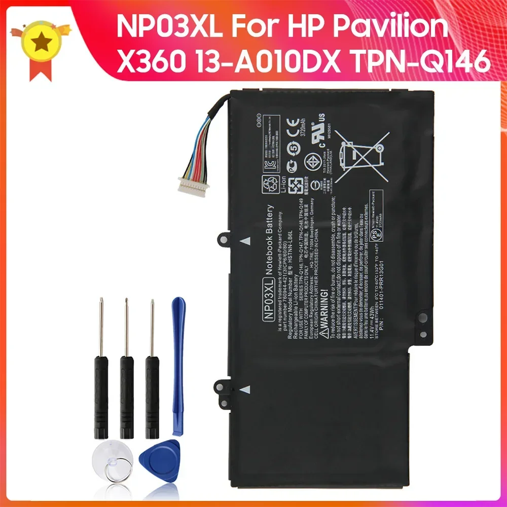 Сменный аккумулятор NP03XL HSTNN-LB6L для HP Pavilion X360 13-A010DX J8C75PA 13-A081NR TPN-Q146 G6T84UA