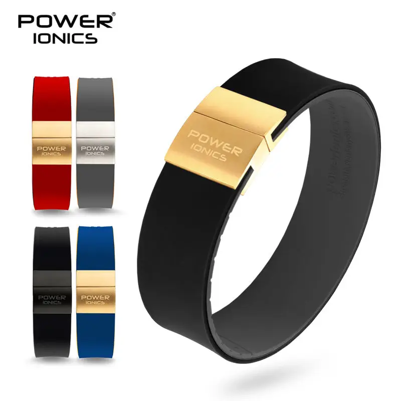 Фото Оригинальный POWER IONICS Trend Black Technology с отрицательными ионами, спортивный водонепроницаемый браслет для здоровья №1