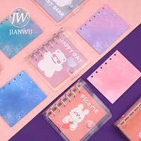 jianwu cute mini pearlescent a7 binder 6 ring loose leaf hand book portable notebook student notepad kawaii stationery supplies