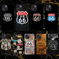 america r route 66 phone case for iphone 11 12 mini 13 pro xs max x 8 7 6s plus 5 se xr shell